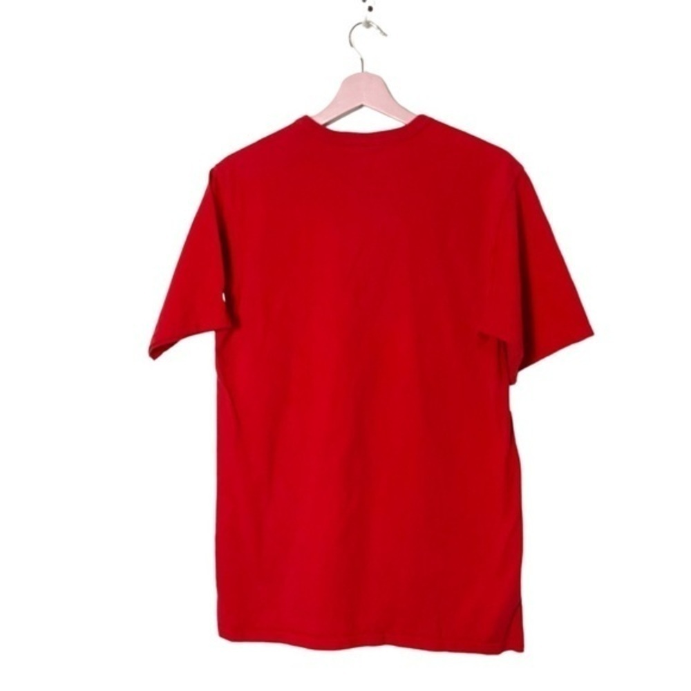 Champion red crew neck t-shirt big Logo C front hit short sleeve tee Large - Picture 3 of 5